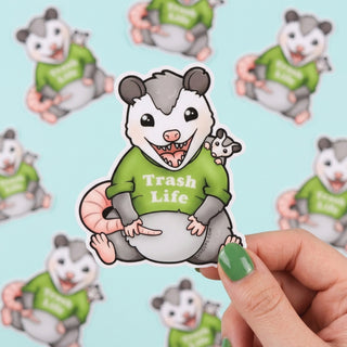 Trash Life Possum Sticker