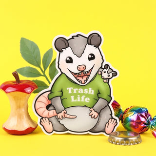 Trash Life Possum Sticker