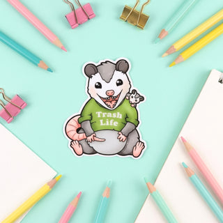 Trash Life Possum Sticker