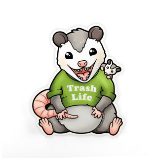 Trash Life Possum Sticker