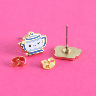 Tea Time Twins Earrings - Stud Buds Earring Club