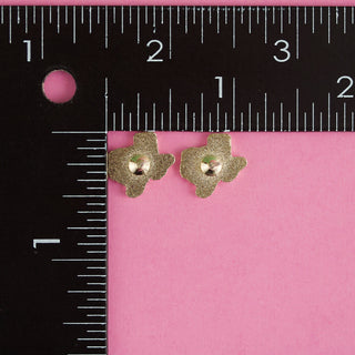 LuxCups Creative Texas Earrings - White Glitter Hard Enamel Teal Texas Earring Cute Glitter Studs Gold Texas Jewelry Texas Stud Earrings Texas Lover Gift