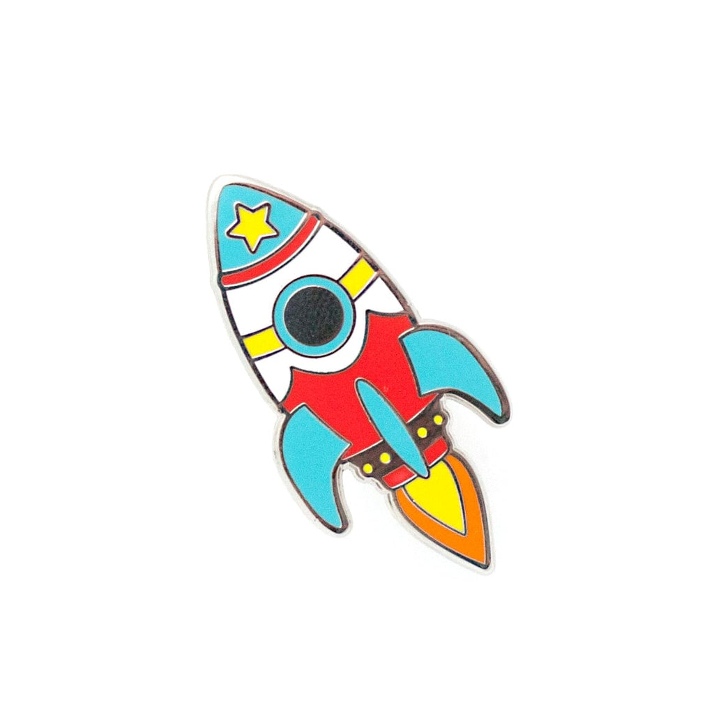 Bright Retro Rocket Enamel Pin – LuxCups Creative
