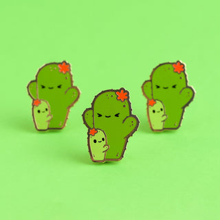 LuxCups Creative Enamel Pin Cactus Hugs Enamel Pin