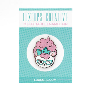 LuxCups Creative Enamel Pin Cotton Kitty Enamel Pin