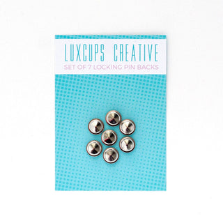 LuxCups Creative Enamel Pin Set of 7 Locking Pin Backs Set of 7 Locks