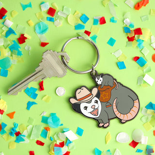 LuxCups Creative Keychain Possum Posse Keychain