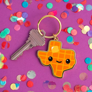 LuxCups Creative Keychain Texas Waffle Keychain