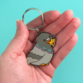 LuxCups Creative Keychain Pizza Pigeon Keychain