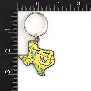 LuxCups Creative Keychain Texas Yellow Rose Keychain