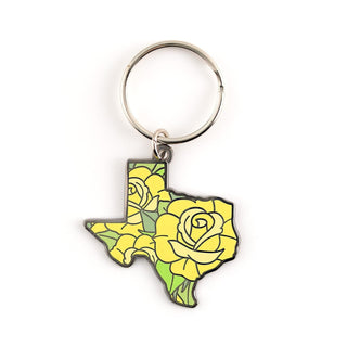LuxCups Creative Keychain Texas Yellow Rose Keychain