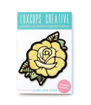 LuxCups Creative Patch Yellow Rose Fuzzy Patch