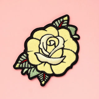 LuxCups Creative Patch Yellow Rose Fuzzy Patch