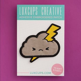 LuxCups Creative Patch Fuzzy Grumble Cloud Adhesive Patch