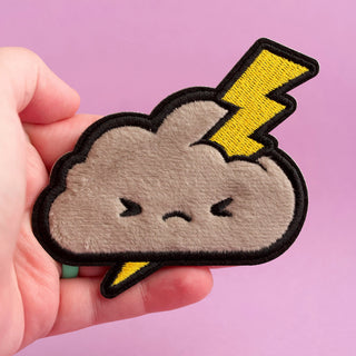 LuxCups Creative Patch Fuzzy Grumble Cloud Adhesive Patch