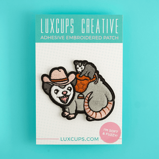 LuxCups Creative Patch Possum Posse Fuzzy Patch