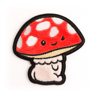 LuxCups Creative Patch Red Mushroom Fuzzy Patch