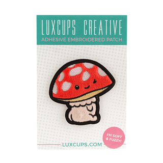 LuxCups Creative Patch Red Mushroom Fuzzy Patch