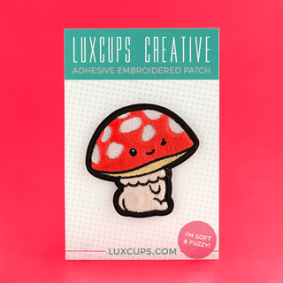 LuxCups Creative Patch Red Mushroom Fuzzy Patch