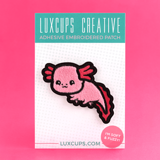 LuxCups Creative Patch Axolotl Fuzzy Patch