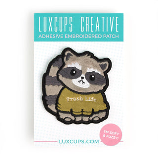 LuxCups Creative Patch Raccoon Fuzzy Patch