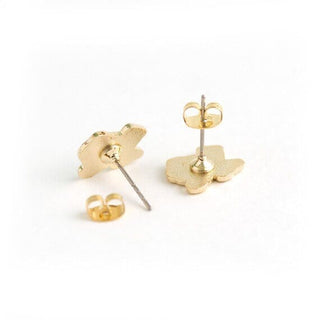 LuxCups Creative Stud Earrings Texas Black Enamel Earrings