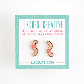 LuxCups Creative Stud Earrings Earthworm Earrings