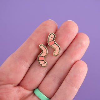 LuxCups Creative Stud Earrings Earthworm Earrings