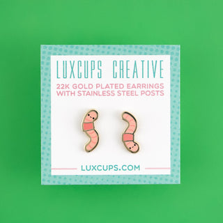 LuxCups Creative Stud Earrings Earthworm Earrings