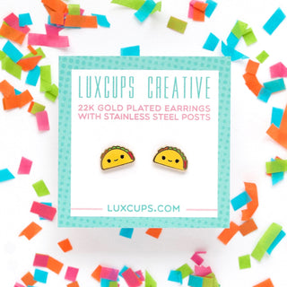 LuxCups Creative Stud Earrings Taco Enamel Earrings