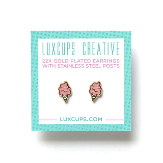 LuxCups Creative Stud Earrings Cotton Candy Enamel Earrings