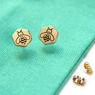 LuxCups Creative Stud Earrings Honey Bee Enamel Earrings