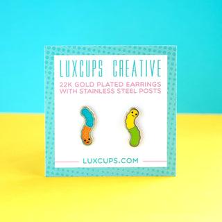 LuxCups Creative Stud Earrings Gummy Worm Earrings