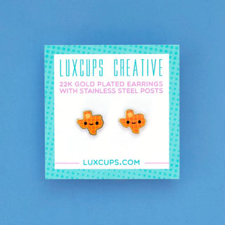 LuxCups Creative Stud Earrings Texas Waffle Enamel Earrings