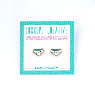 LuxCups Creative Stud Earrings Funny Undie Enamel Earrings
