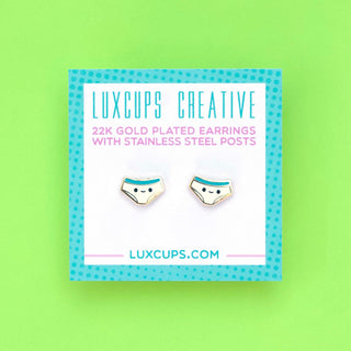 LuxCups Creative Stud Earrings Funny Undie Enamel Earrings