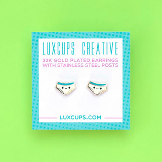 LuxCups Creative Stud Earrings Funny Undie Enamel Earrings