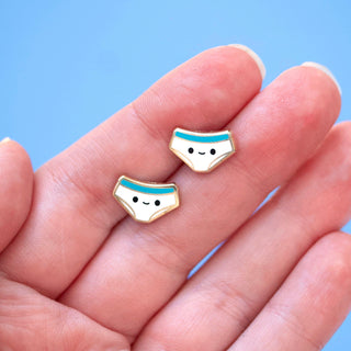 LuxCups Creative Stud Earrings Funny Undie Enamel Earrings