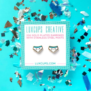 LuxCups Creative Stud Earrings Funny Undie Enamel Earrings