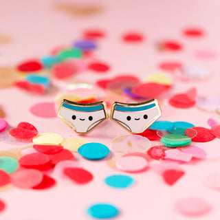 LuxCups Creative Stud Earrings Funny Undie Enamel Earrings