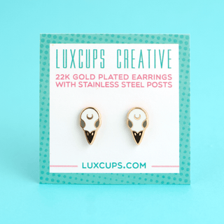 LuxCups Creative Stud Earrings Raven Skull Earrings