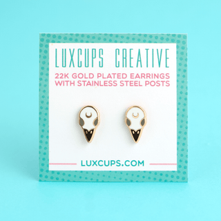 LuxCups Creative Stud Earrings Raven Skull Earrings