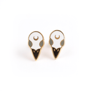 LuxCups Creative Stud Earrings Raven Skull Earrings