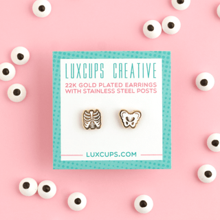 LuxCups Creative Stud Earrings Bone Buds Earrings