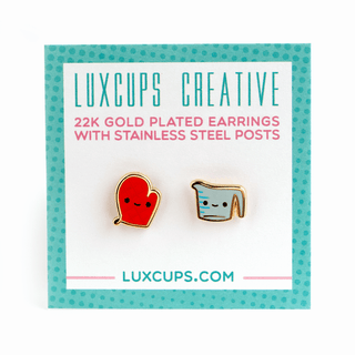 LuxCups Creative Stud Earrings Baking Buddies Earrings