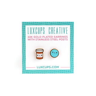 LuxCups Creative Stud Earrings Prescription Pals Earrings