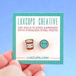 LuxCups Creative Stud Earrings Prescription Pals Earrings