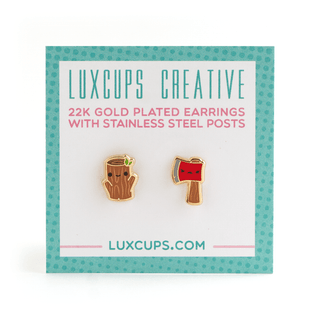 LuxCups Creative Stud Earrings Timber Twins Earrings