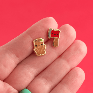 LuxCups Creative Stud Earrings Timber Twins Earrings