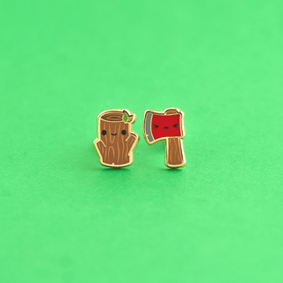 LuxCups Creative Stud Earrings Timber Twins Earrings